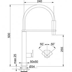 Bateria Franke Centinox Pull Down miedź 115.0513.414